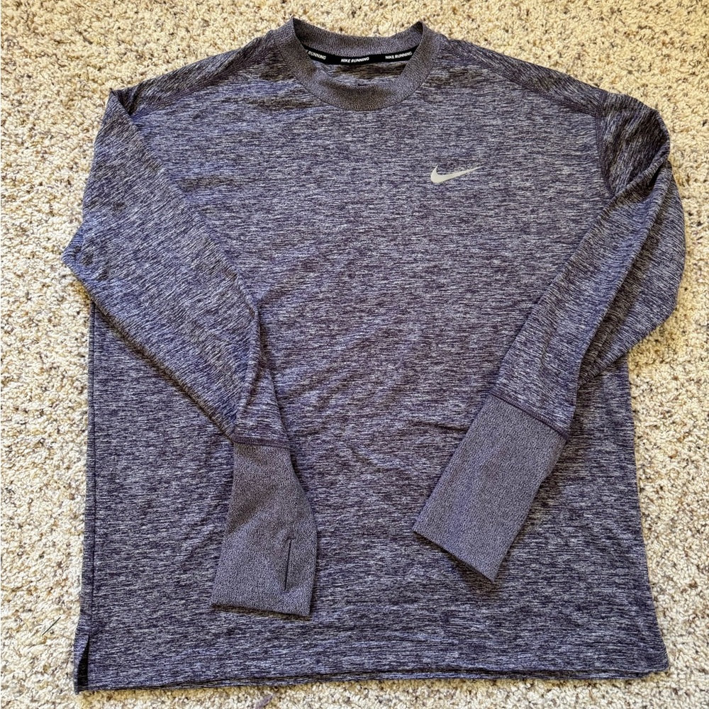 Nike Dri Fit Ladies Heather Lilac Long Sleeve Shirt